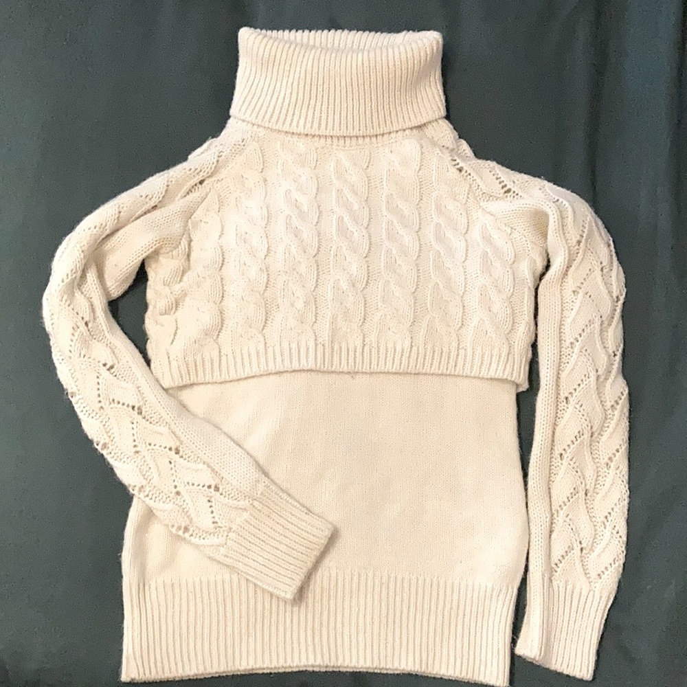Cream Turtleneck Sweater
